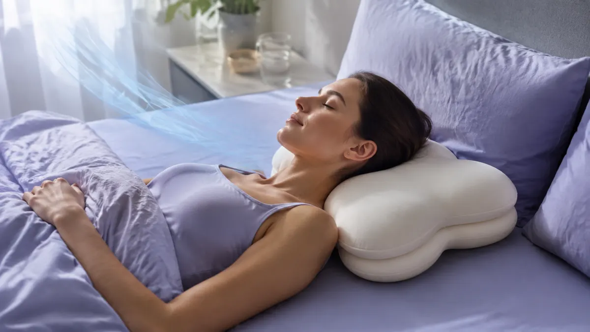 Lumuwala Cloud Pillow sleep guide image for Cooling pillow for back sleepers with neck pain
