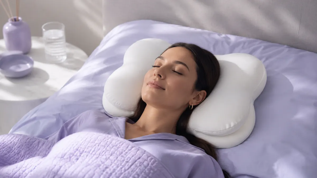 Lumuwala Cloud Pillow sleep guide image for Pillow for neck pain and jaw clenching