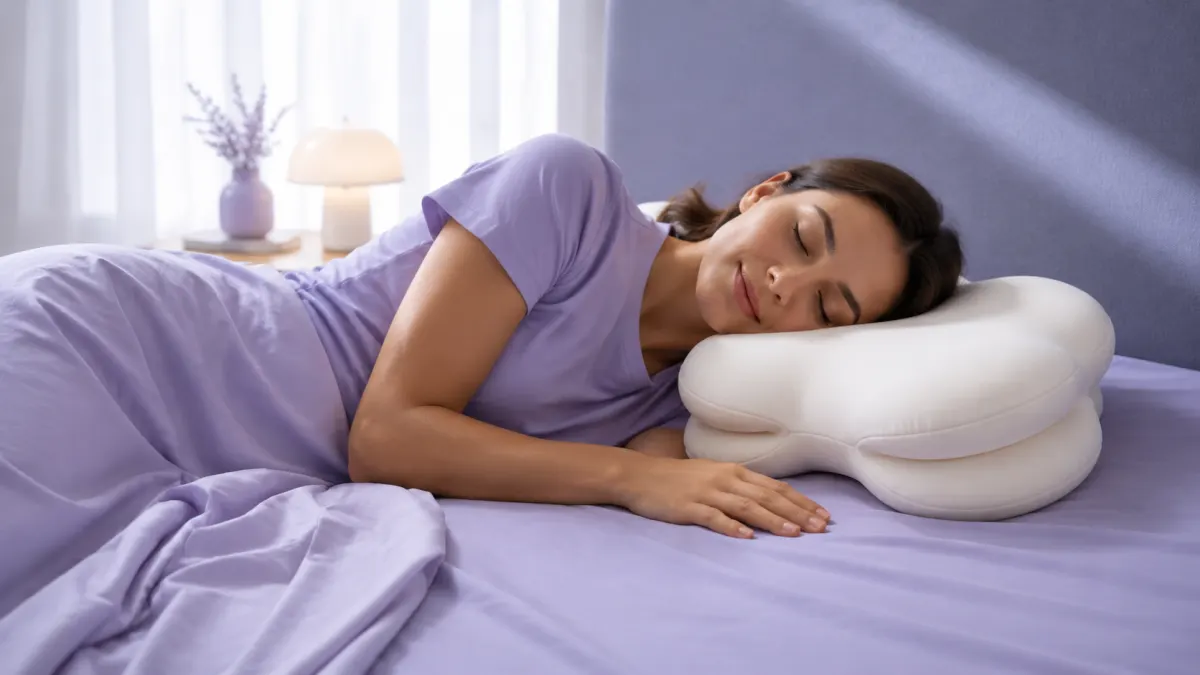Lumuwala Cloud Pillow sleep guide image for Pillow for side sleepers with hand numbness