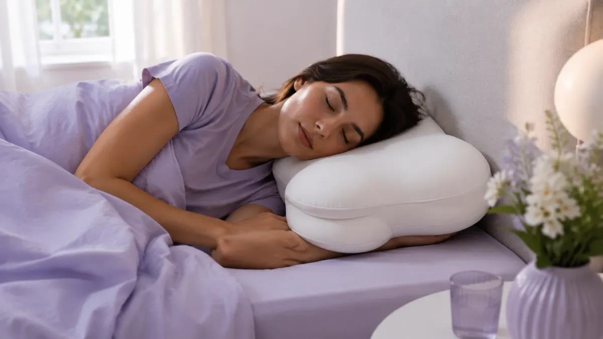 Lumuwala Cloud Pillow sleep guide image for Shoulder pain from side sleeping